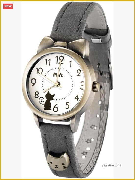 Cute Bowknot Cat Watch with Soft Leather Strap Quartz Movement main image 5